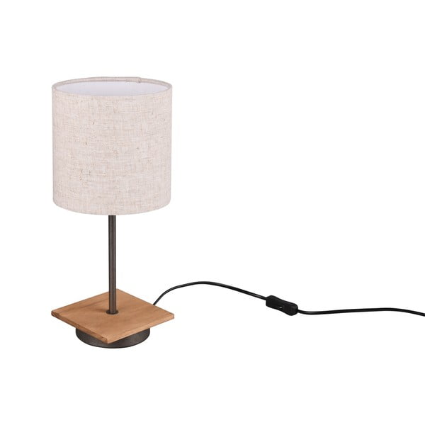 Lampada da tavolo in colore beige-naturale con paralume in tessuto (altezza 40 cm) Elmau - Trio