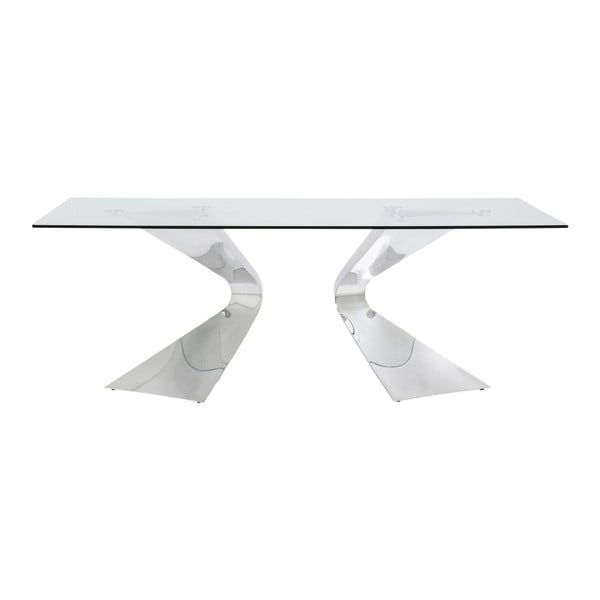 Tavolo da pranzo con gambe in argento Gloria - Kare Design