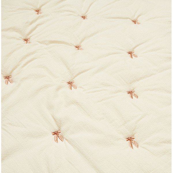 Coperta per bambini giallo chiaro/rosa in cotone organico trapuntata 90x120 cm Bows – Cam Cam Copenhagen-image-2