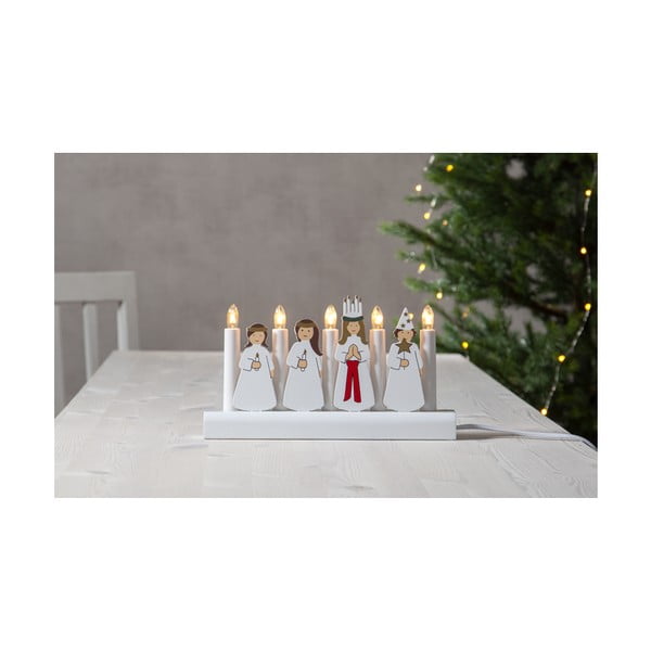 Portacandele natalizio a LED bianchi, lunghezza 28 cm Julia - Star Trading
