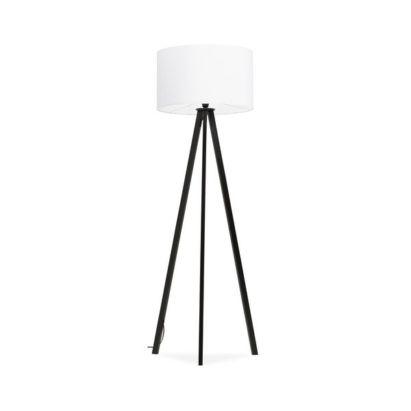 Lampada da terra con struttura nera e paralume bianco Trivet - Kokoon