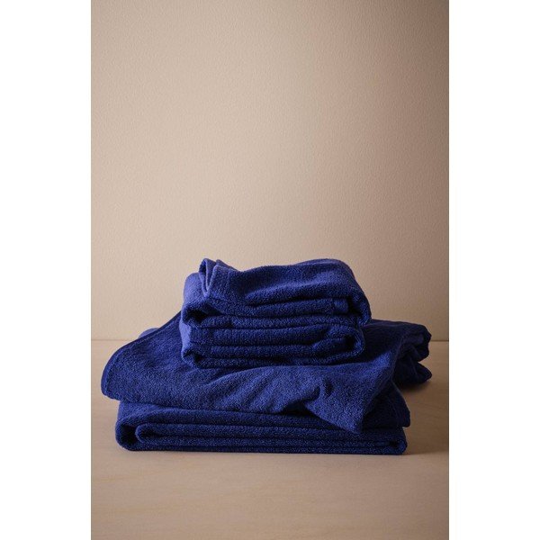 Set di asciugamani per viso e corpo blu in cotone 4 pz Darcy – Jotex-image-1