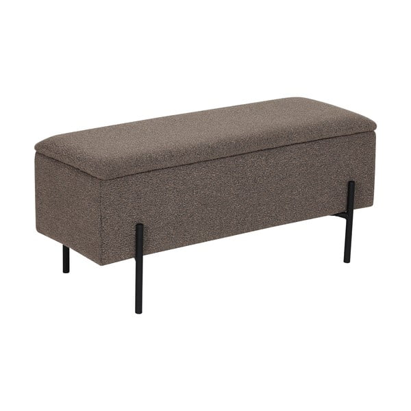 Panchina marrone con rivestimento in bouclé Watford – House Nordic-image-3