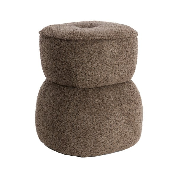 Sgabello marrone in tessuto bouclé Leyla - Light & Living-image-3