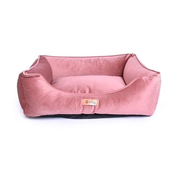 Letto in velluto rosa 65x50 cm Royal - Petsy