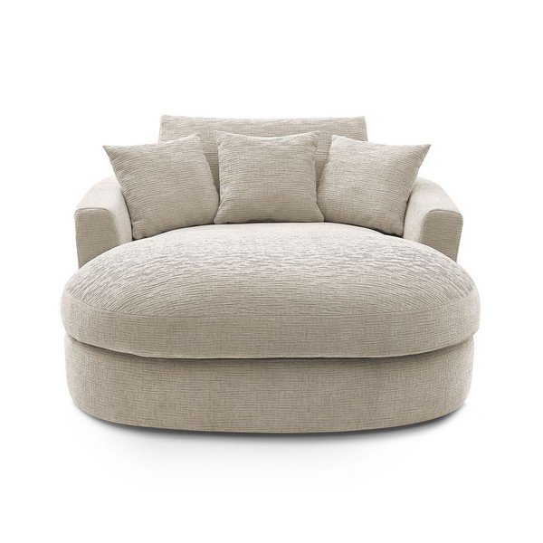 Poltrona beige con rivestimento in ciniglia Belem – Bobochic Paris-image-3