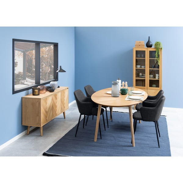 Set di sedie da pranzo color antracite in imbottito 2 pz Ilsa – Actona-image-2