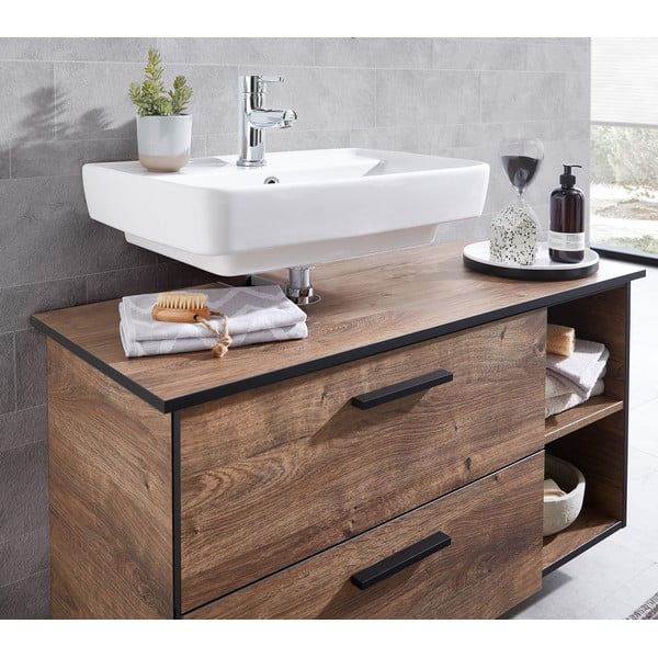 Mobile bagno basso marrone in rovere 30x51 cm Set 374 - Pelipal-image-1