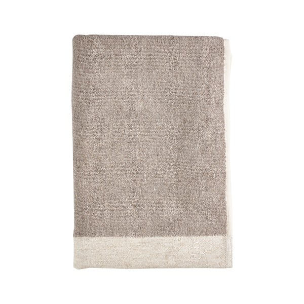 Asciugamano marrone con lino, 140 x 70 cm Inu - Zone