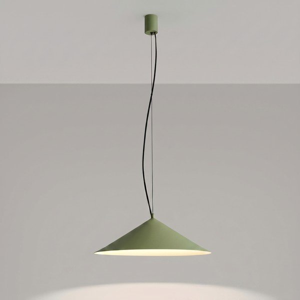 Lampadario LED color kaki in metallo ø 50 cm FINT – Thoro-image-1