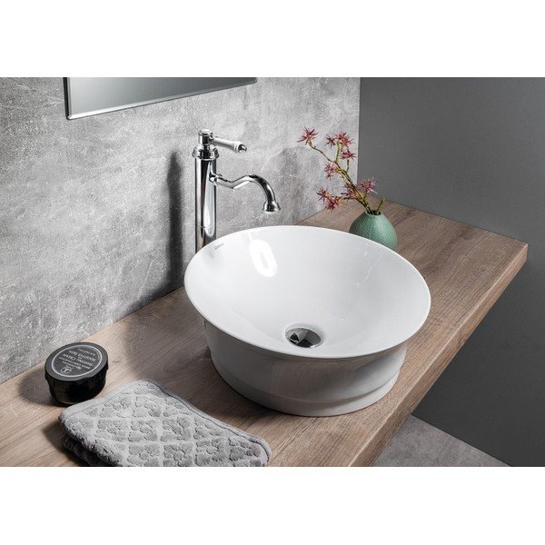 Rubinetto per lavandino in argento lucido verticale Vienna – Sapho-image-1