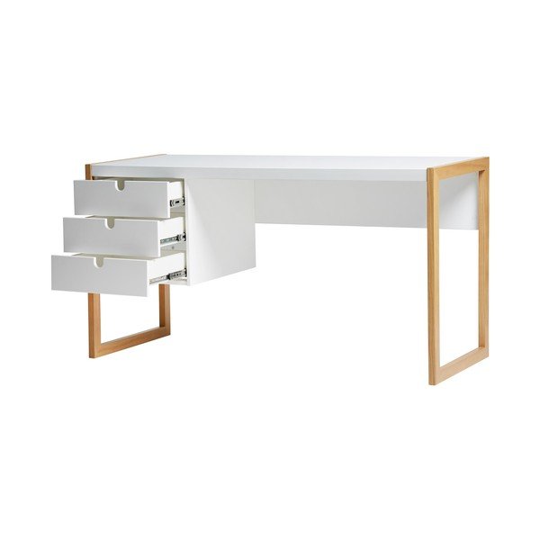 Tavolo da lavoro bianco Quadrato, 140 x 75 cm - Marckeric-image-1
