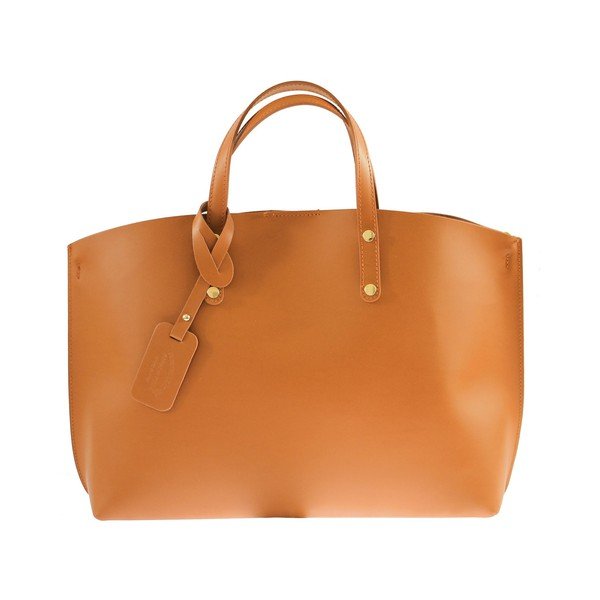 Borsa City in pelle marrone cognac - Chicca Borse