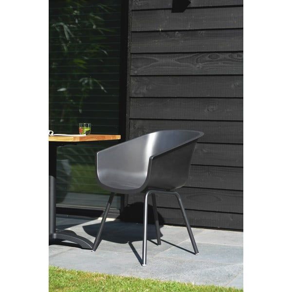 Set di 2 sedie da giardino in plastica grigio scuro Amalia Alu Rondo - Hartman-image-1