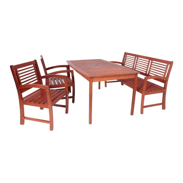 Tavolo da pranzo da giardino in legno di eucalipto 90x150 cm Madison - Garden Pleasure-image-2