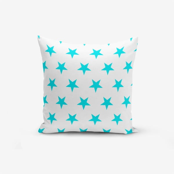 Federa in misto cotone Turquoise Star Modern, 45 x 45 cm - Minimalist Cushion Covers