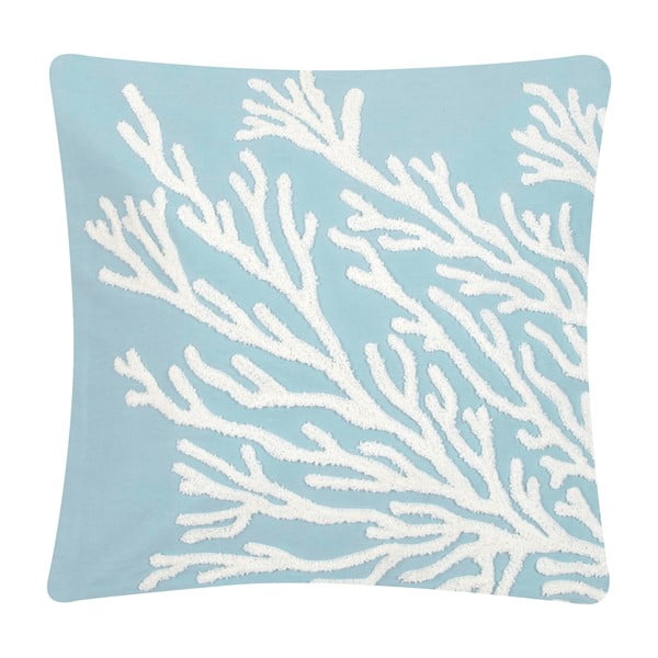 Federa decorativa in cotone blu e bianco, 40 x 40 cm Reef - Westwing Collection