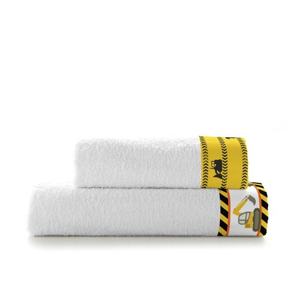 Set di asciugamani e teli da bagno in cotone bianco 2 pezzi 70x140 cm Machinery - Mr. Fox-image-2