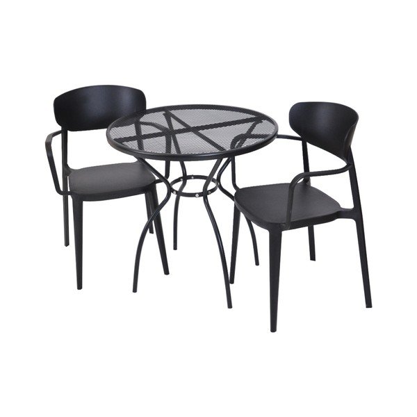 Sedia da giardino in plastica nera Mare - Rojaplast-image-1