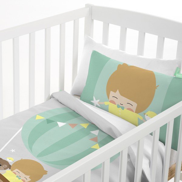 Biancheria da letto per bambini in puro cotone , 120 x 100 cm Air Balloon - Happynois-image-2