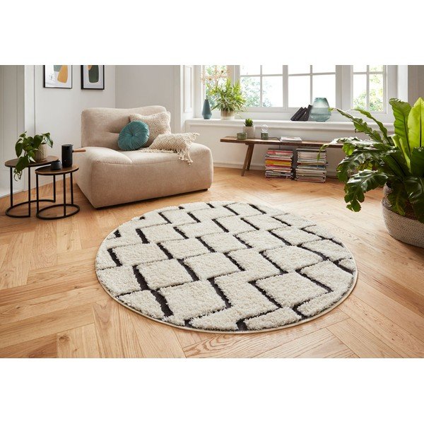 Tappeto beige e nero , ⌀ 160 cm Handira - Mint Rugs-image-3
