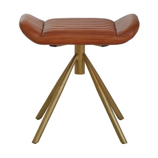 Poggiapiedi marrone con rivestimento in pelle Buffalo – Premier Housewares-image-2