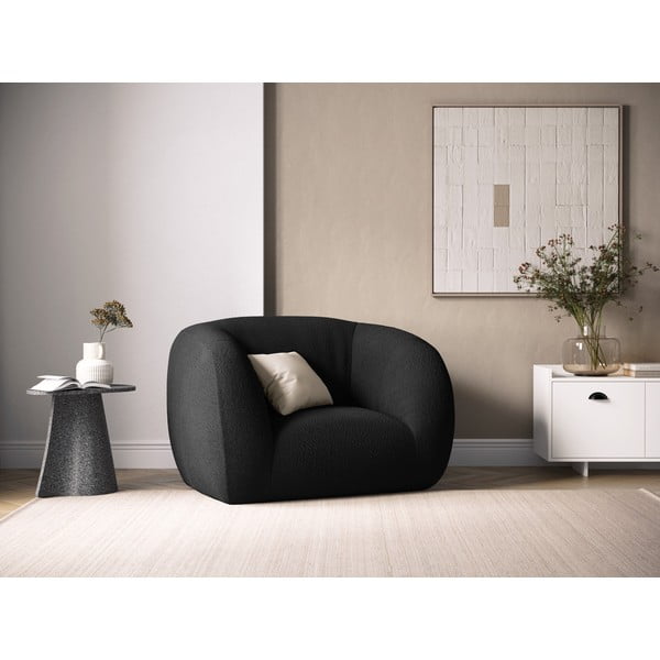 Poltrona grigio scuro in tessuto bouclé Essen - Cosmopolitan Design-image-1