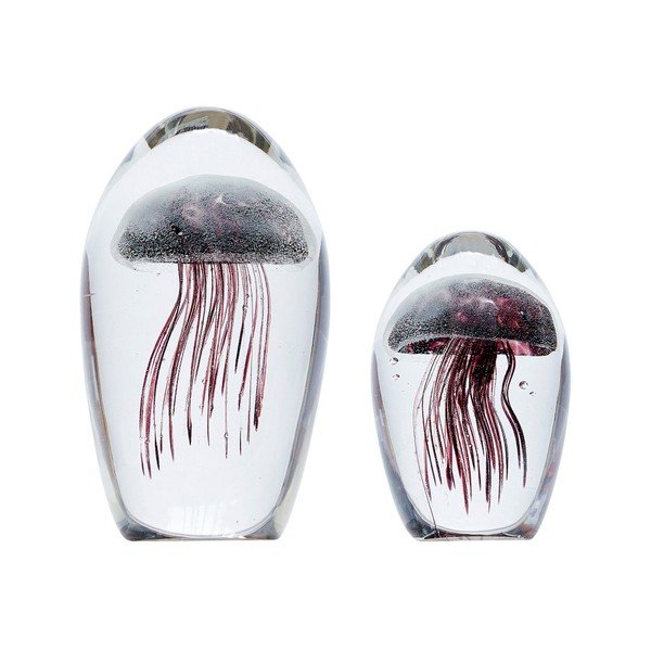 Sada 2 skleněných dekorací Hübsch Jellyfish
