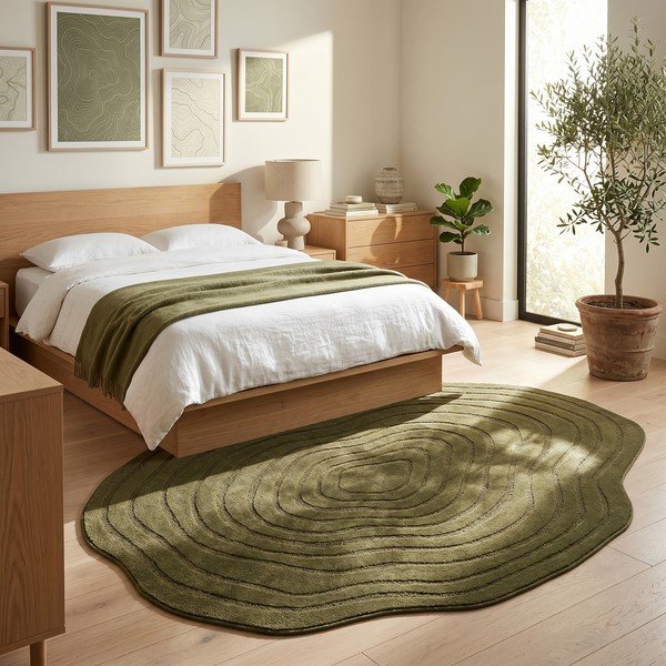 Tappeto verde scuro 160x230 cm Pebble - ESTE-image-3