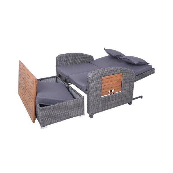 Divano da giardino in rattan grigio Bari - Garden Pleasure-image-3