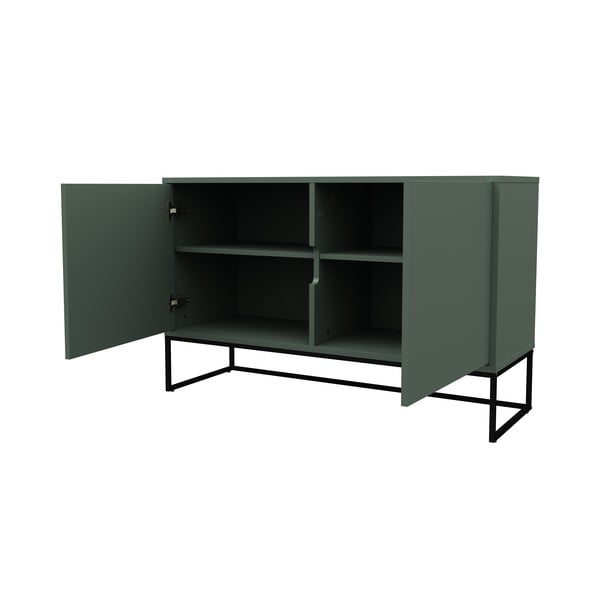 Credenza verde con gambe in metallo nero Lipp - Tenzo-image-4