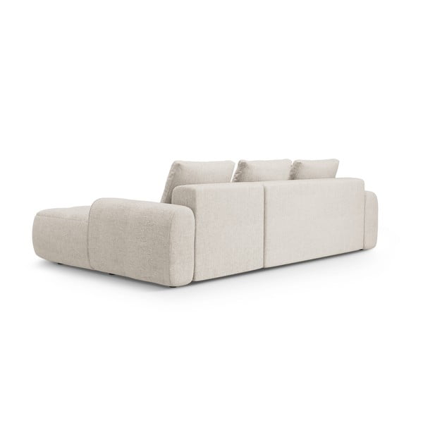 Divano angolare beige allungabile/con contenitore (con penisola a destra/con chaise lounge) Linz – Cosmopolitan Design-image-4