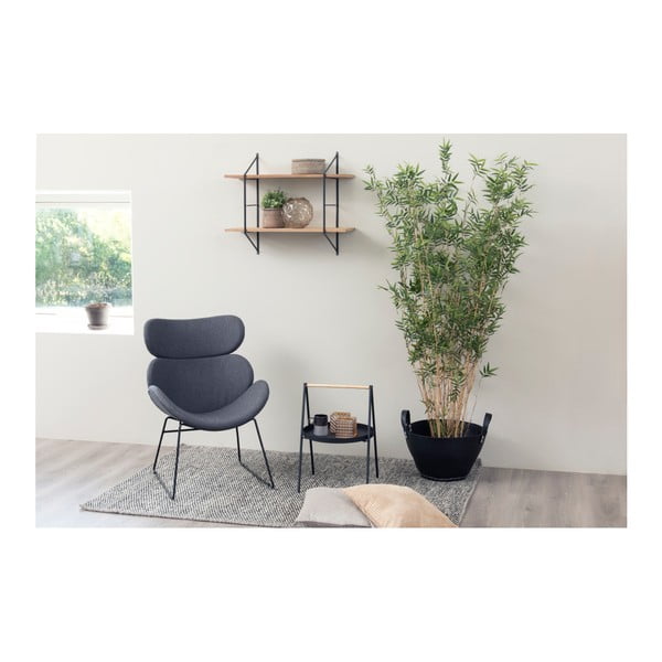 Poltrona grigio scuro con gambe nere Cazar - Actona-image-2