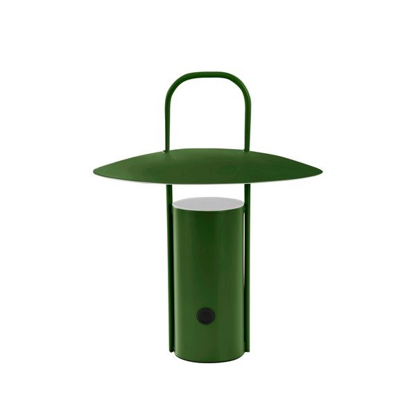 Lampada da tavolo LED verde in metallo con intensità regolabile (altezza totale 24 cm) Venna – Jotex