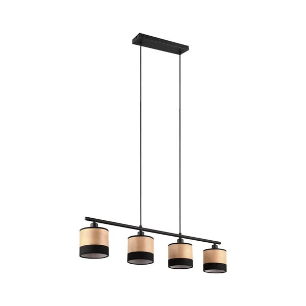 Lampada a sospensione in nero e naturale Bolzano - Reality-image-3