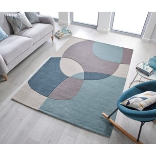 Tappeto in lana blu/beige 120x170 cm Glow - Flair Rugs