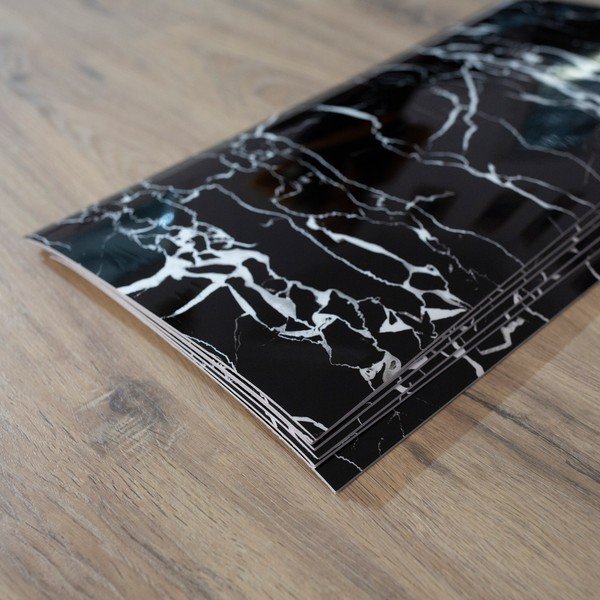 Set di 6 adesivi murali 60x30 cm Nero Marquina - SP TREND-image-1