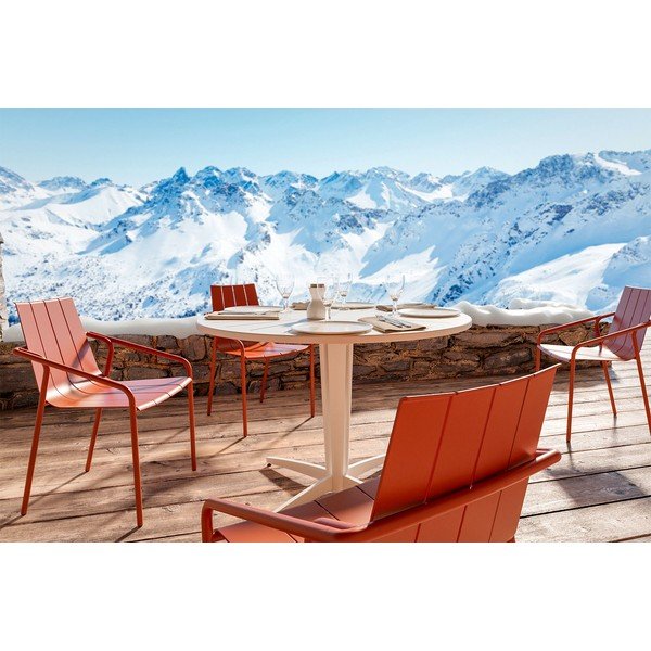 Set di 4 sedie da giardino in metallo arancione Fleole - Ezeis-image-4