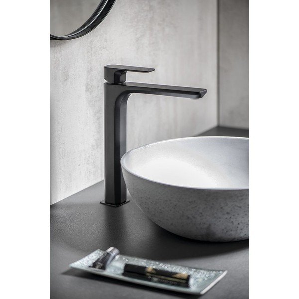 Rubinetto per lavandino in nero opaco verticale Spy – Sapho-image-1