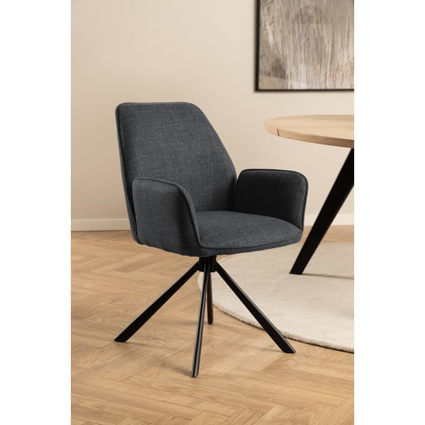 Set di sedie da pranzo grigio scuro in imbottito con braccioli 2 pz Glenda – Actona-image-2