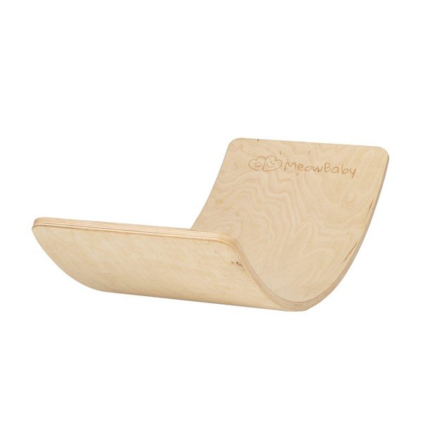 Tavola di equilibrio montessori di colore naturale in pino massiccio 80x30x18 cm Montessori – Meowbaby