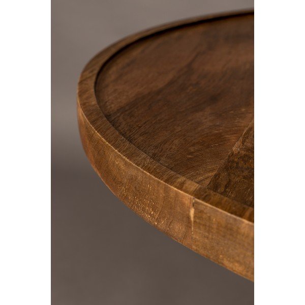 Tavolino da salotto rotondo colore naturale scuro in mango massiccio ø 66 cm Cath – Dutchbone-image-4