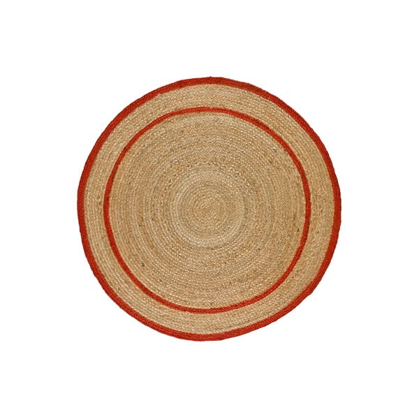 Tappeto rotondo colore rosso-naturale ø 90 cm Mahon - Universal