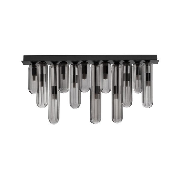 Plafoniera grigia in vetro con paralume in vetro 10x72 cm Gustave – Nova Luce