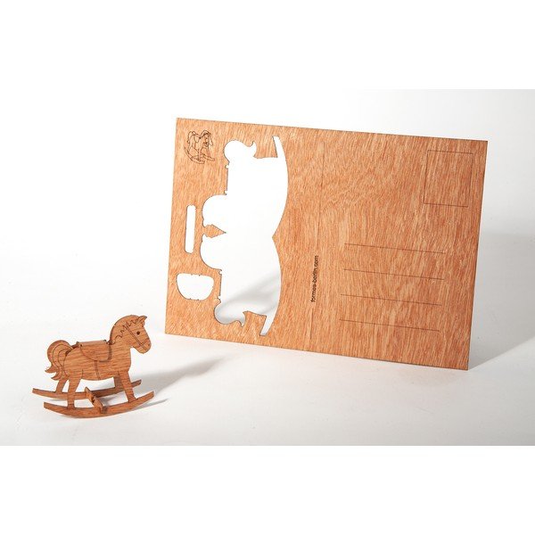 Cartolina in legno Cavallo, 14,8 x 10,5 cm - Formes Berlin