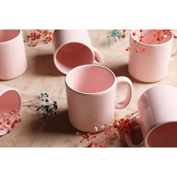 Set di 6 tazze classiche rosa, 330 ml - Kütahya Porselen-image-1