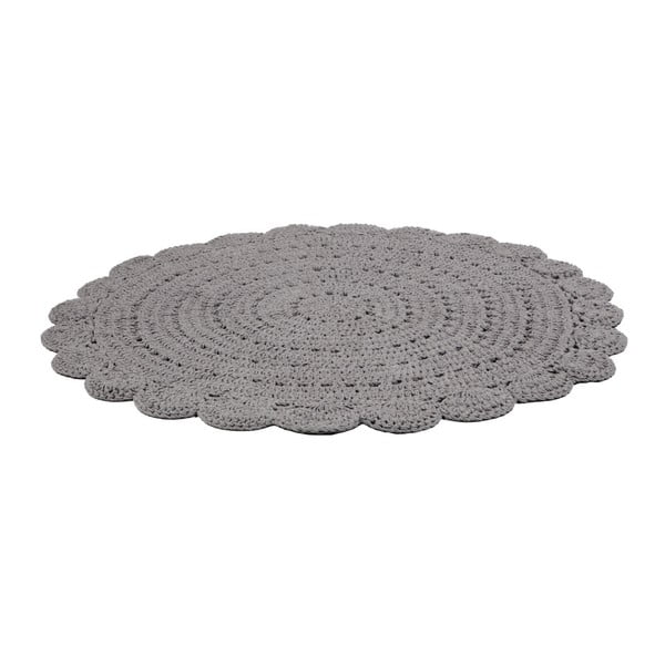 Tappeto rotondo in cotone grigio ø 120 cm Alma - Nattiot-image-3