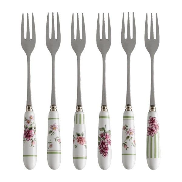 Set di 6 forchette con manico in ceramica Nonna Rosa - Brandani