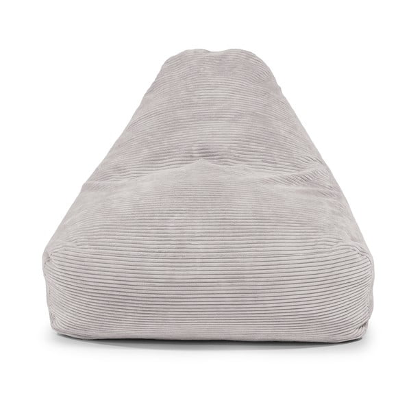 Puof a sacco grigio chiaro con rivestimento in velluto a coste Snug 100 – SLOWDOWN-image-1