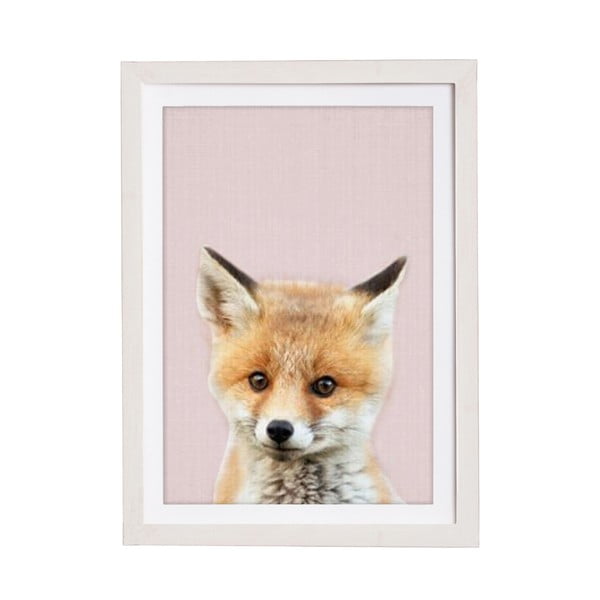 Quadro da parete in cornice Baby Fox, 30 x 40 cm Rose Baby Fox - Querido Bestiario